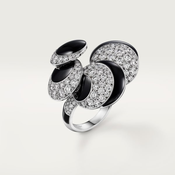 Cartier Libre Polymorph ring, onyx, transformable White gold, onyx, diamond