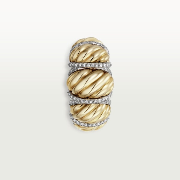 Cartier Libre Tressage ring, diamonds  Platinum, yellow gold, diamonds