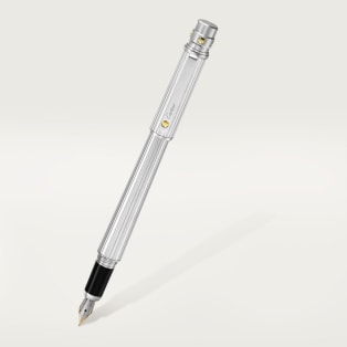 Santos de Cartier fountain pen Large model, engraved metal, yellow gold, palladium and gold finish