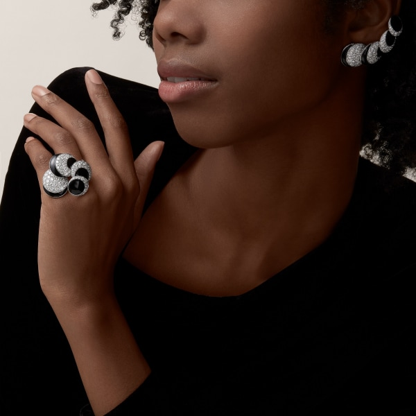 Cartier Libre Polymorph ring, onyx, transformable White gold, onyx, diamond