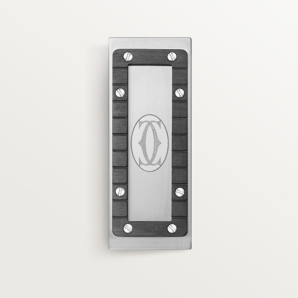 Santos de Cartier money clip Stainless steel, striated metal covered with anthracite grey PVD