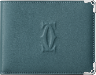 Six-credit card wallet, Must de Cartier Steel grey calfskin, palladium finish