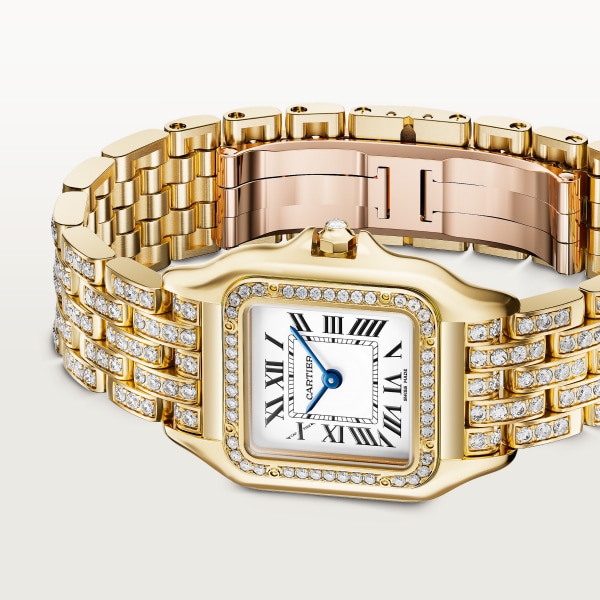 Panthère de Cartier watch Medium model, quartz movement, yellow gold, diamonds