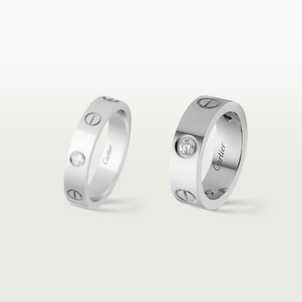 Love ring, classic model, 3 diamonds White gold, diamonds