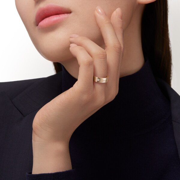 C de Cartier wedding ring, 5 mm width, 1 diamond Rose gold, diamond