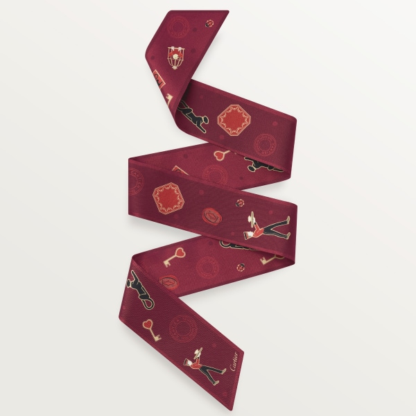 Bandeau, Diabolo de Cartier Grape & burgundy silk twill