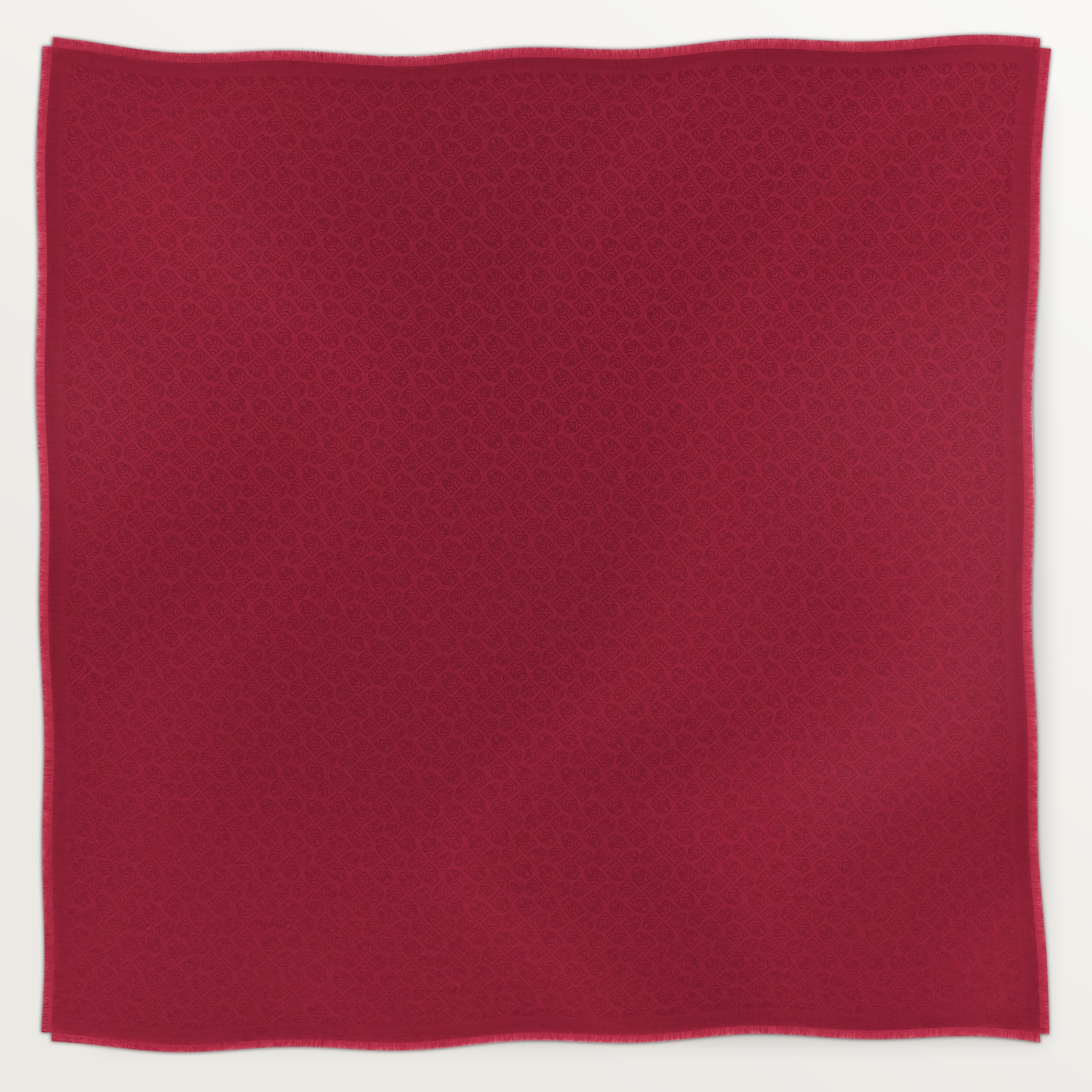 Shawl, Panthère GraphiqueBurgundy cashmere, wool and silk