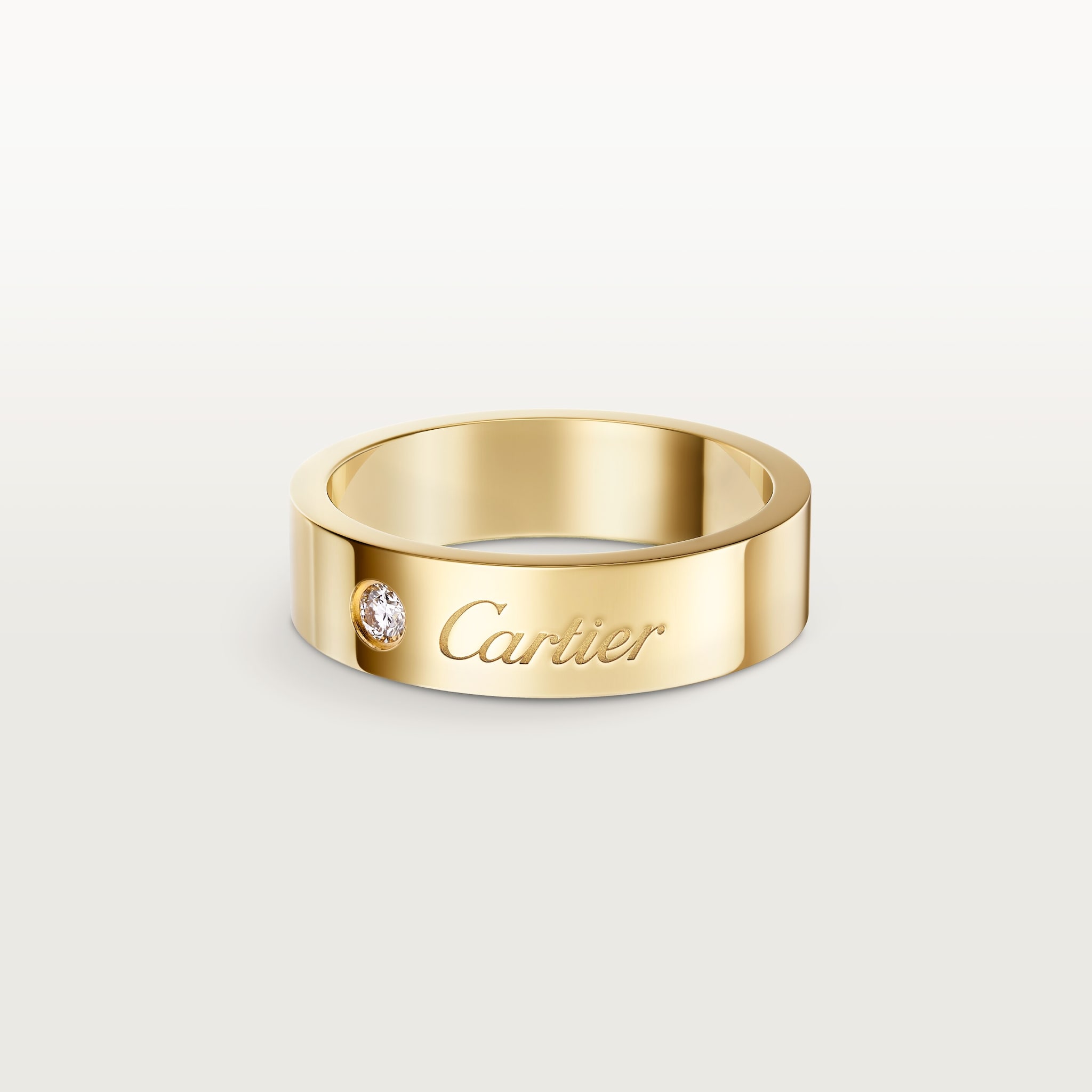 C de Cartier wedding ring, 5 mm width, 1 diamondYellow gold, diamond