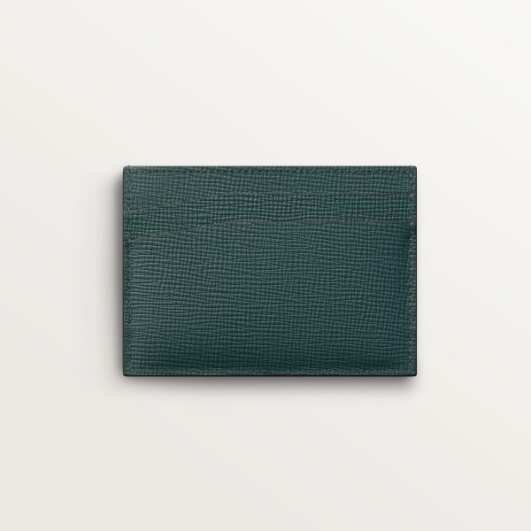 Cartier Losange Small Leather Goods, Card holder Pine green grained calfskin, palladium finish and pine green enamel