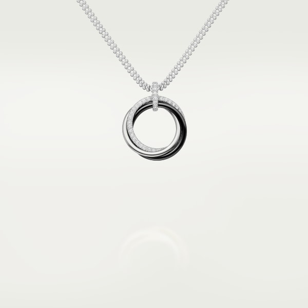 Trinity necklace, ceramic, diamonds White gold, ceramic, diamonds