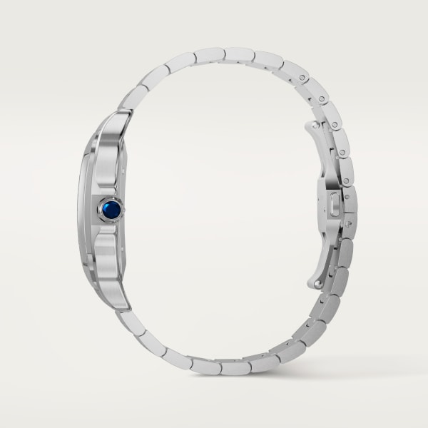 Santos de Cartier watch Large model, automatic movement, steel, interchangeable metal and leather bracelets
