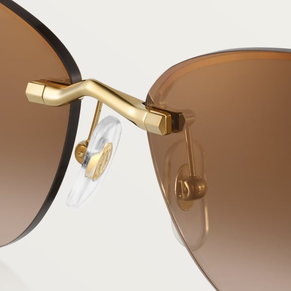 Panthère de Cartier sunglasses Smooth golden-finish metal, graduated brown lenses