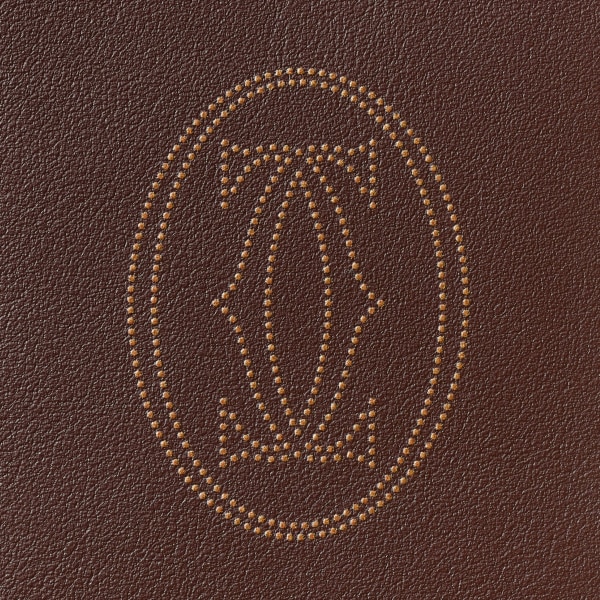 Must de Cartier Small Leather Goods, Card holder Chocolate dots calfskin, palladium finish