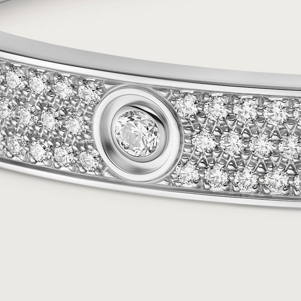 Love bracelet, classic model, paved, 12 diamonds White gold, diamonds