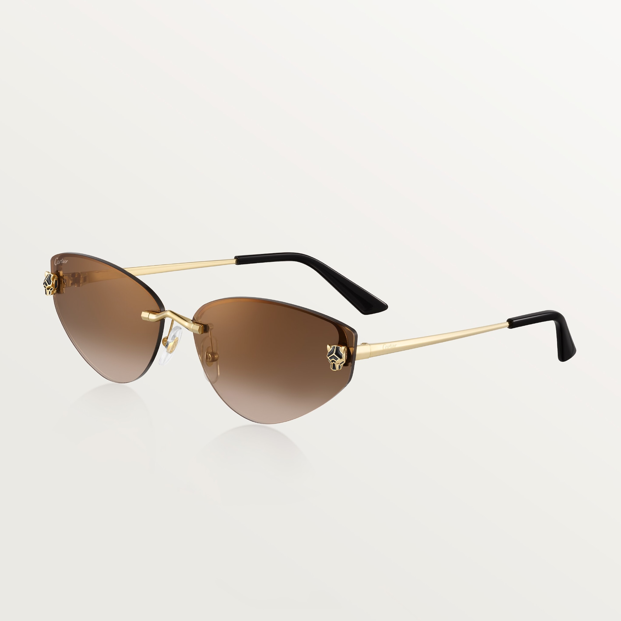 Panthère de Cartier sunglassesSmooth golden-finish metal, graduated brown lenses