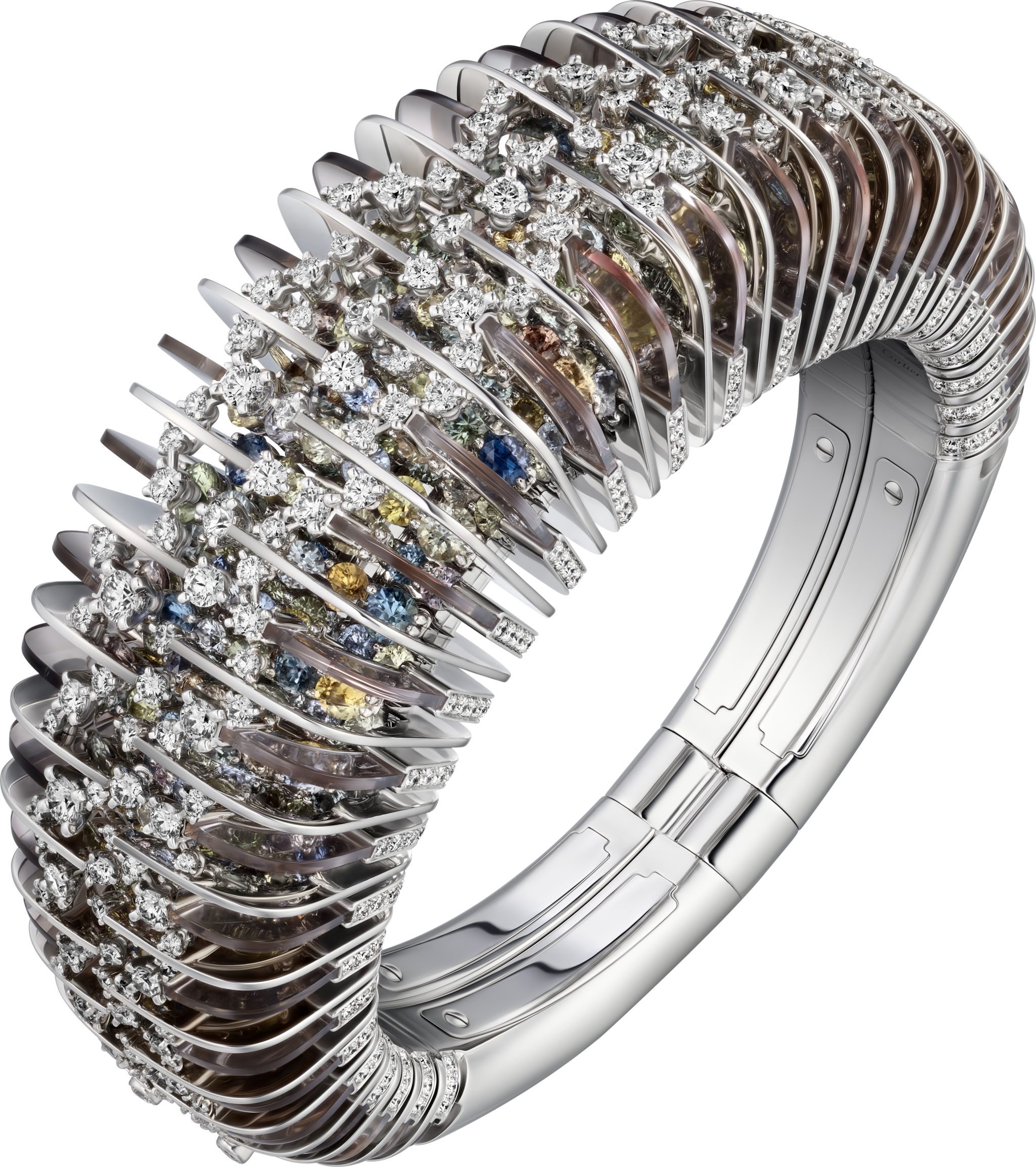 Polymorph BraceletWhite gold, quartz, sapphires, diamonds
