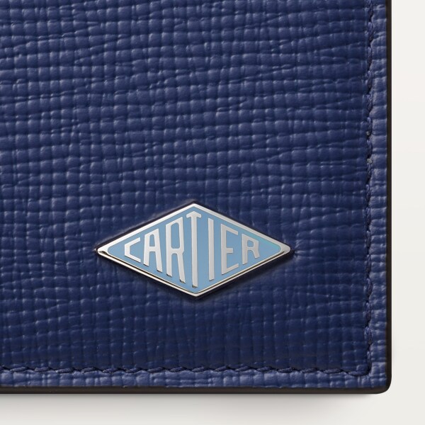 Cartier Losange系列小皮具，卡片夹 深蓝色小牛皮，镀钯饰面和珐琅