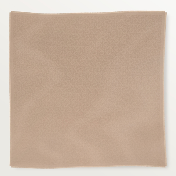 Panthère Graphique shawl Beige cashmere, wool and silk.