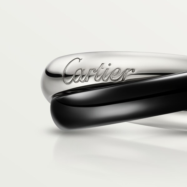 Trinity ring, ceramic, classic model White gold, ceramic