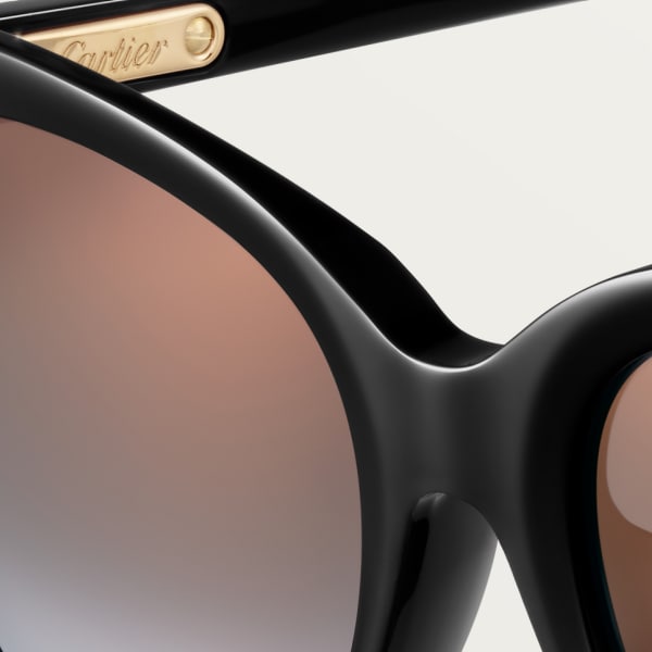 C de Cartier, Sunglasses Black acetate, grey lenses