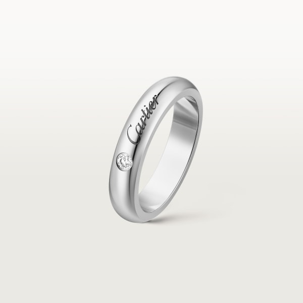 C de Cartier wedding ring, width 4 mm, 1 diamond Platinum, diamond