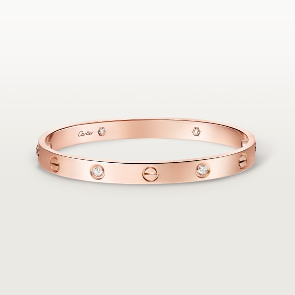 CRB6069917 LOVE bracelet classic model 4 diamonds Rose gold diamonds Cartier
