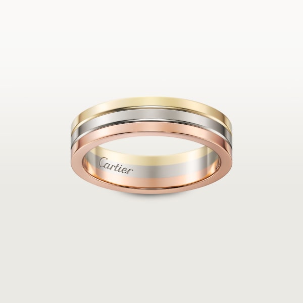 Vendome Louis Cartier wedding ring, width 4.8 mm White gold, yellow gold, rose gold