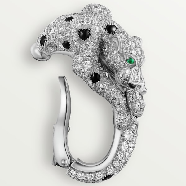 Panthère de Cartier earrings White gold, emeralds, onyx, diamonds