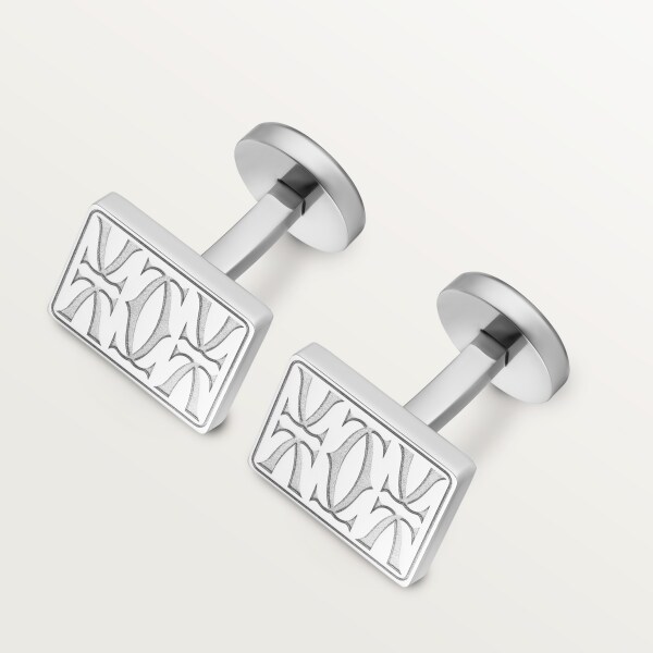 Double C de Cartier cufflinks Sterling silver, palladium finish.