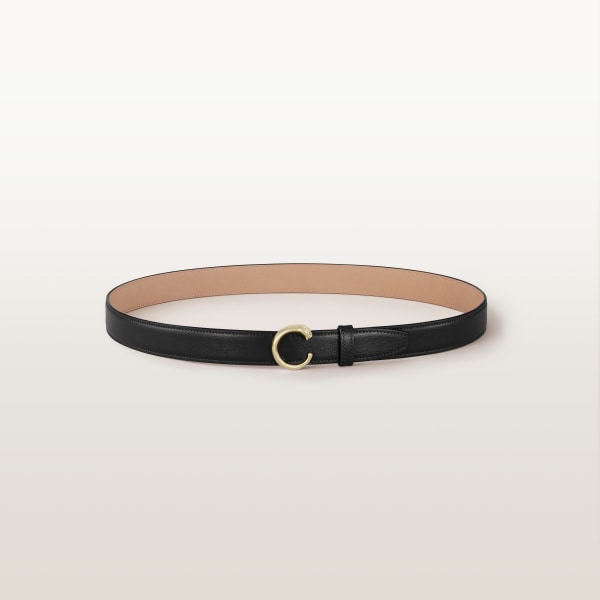 Belt, Panthère de Cartier, Size M (85 cm) Black cowhide, golden-finish buckle