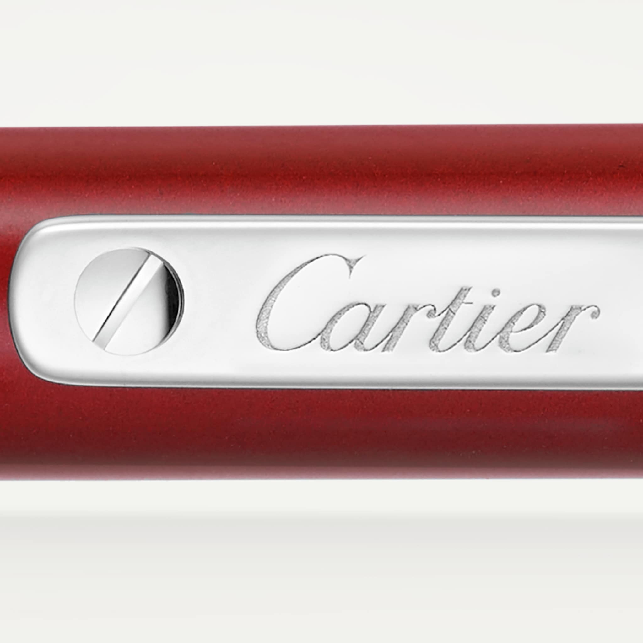 Santos de Cartier墨水笔小号款，红色亮漆，镀钯饰面