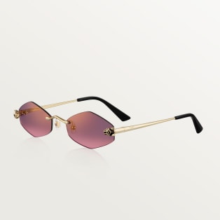Panthère de Cartier sunglasses Smooth golden-finish metal, graduated purple lenses