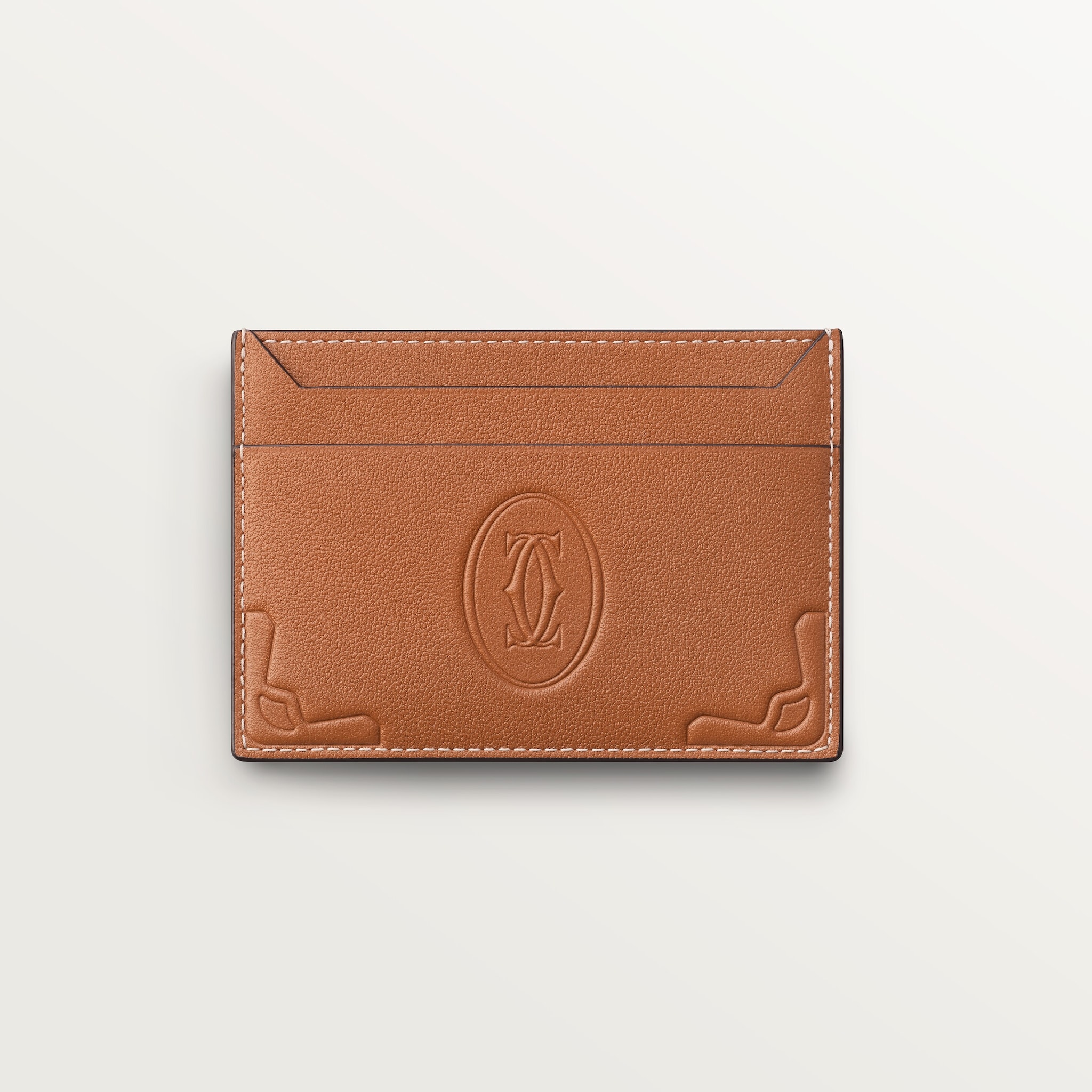 Double card holder, Must de CartierCaramel-coloured calfskin