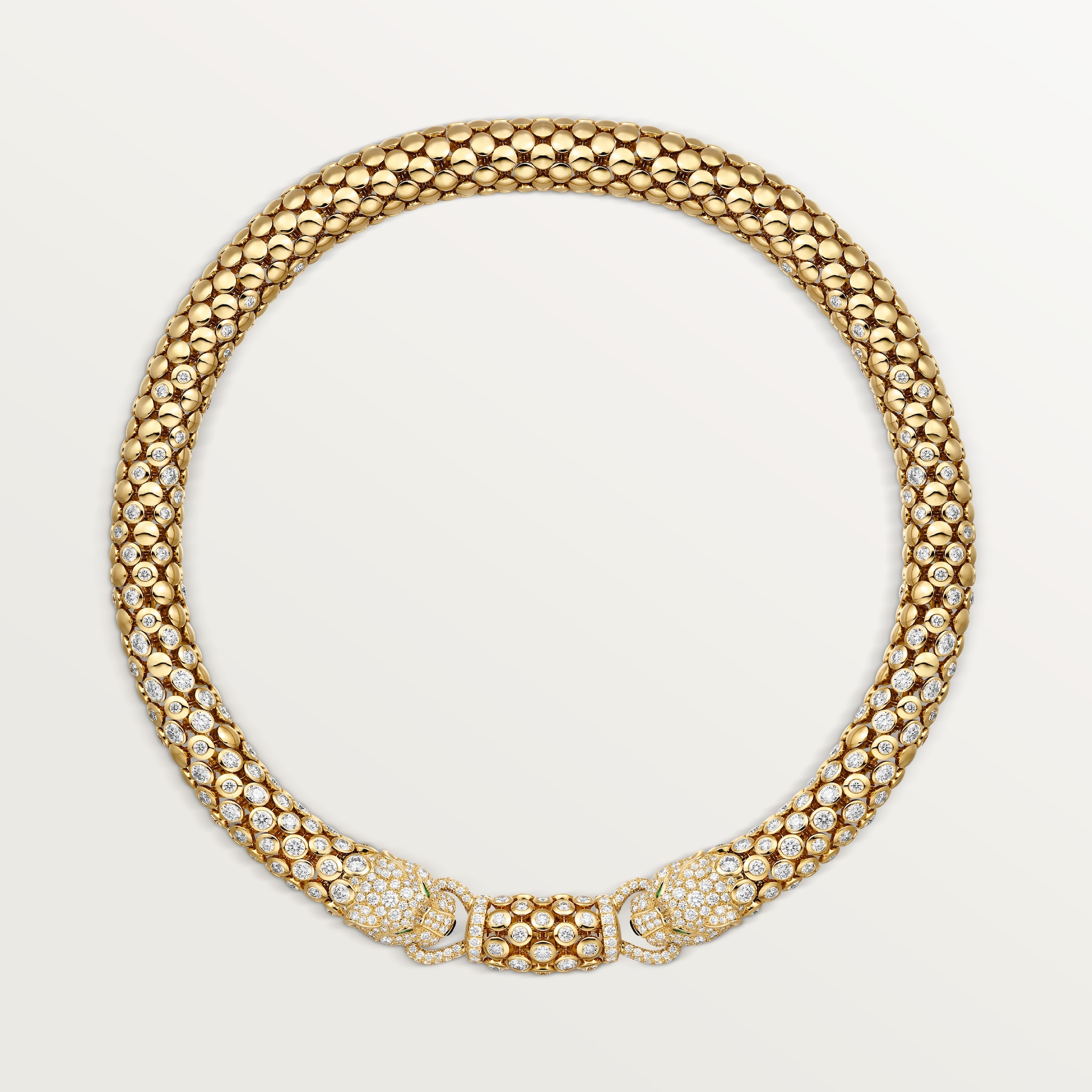 Panthère de Cartier necklace, pavedYellow gold, onyx, emeralds, diamonds