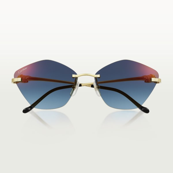 Panthère de Cartier sunglasses Smooth golden-finish metal, graduated blue lenses