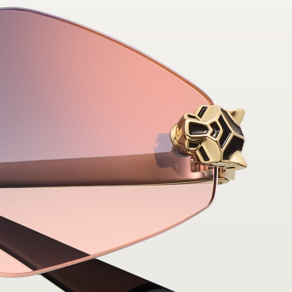 Panthère de Cartier Sunglasses Smooth golden-finish metal, purple lenses