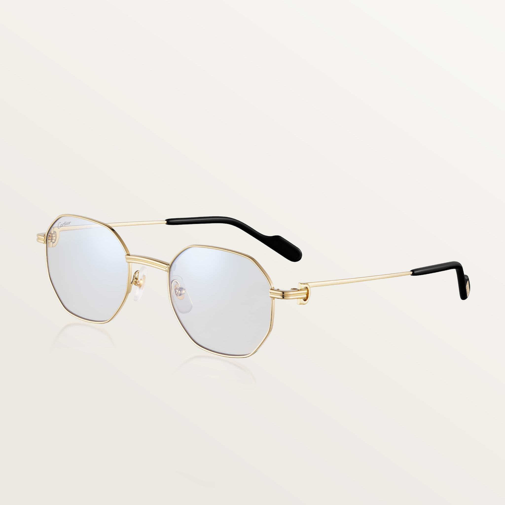 Première de Cartier sunglassesSmooth golden-finish metal, burgundy photochromic lenses