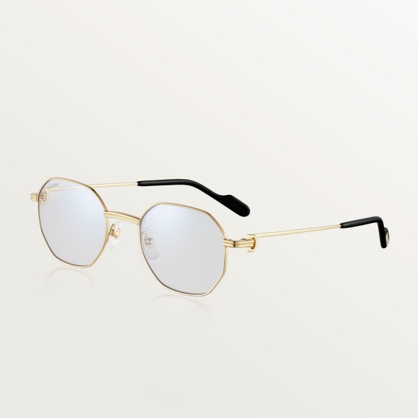 Première de Cartier sunglasses Smooth golden-finish metal, burgundy photochromic lenses