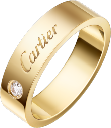 C de Cartier wedding ring, 5 mm width, 1 diamond Yellow gold, diamond