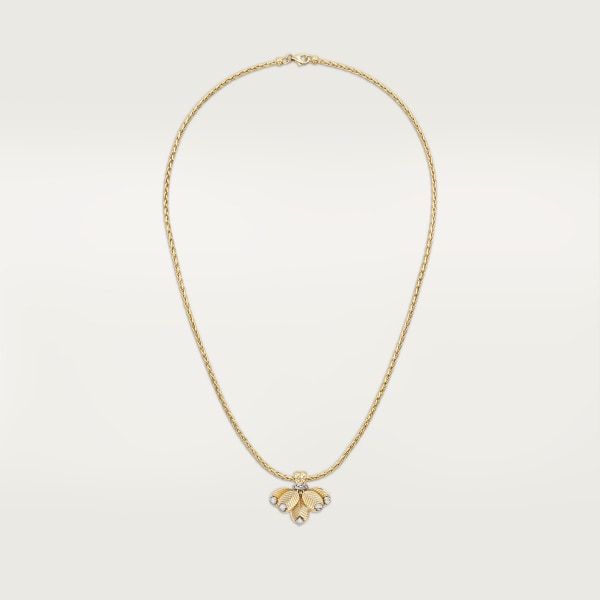 Grain de Café necklace, diamonds Yellow gold, white gold, diamonds