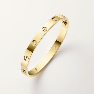 Cartier love bracelet 4 diamonds yellow gold clearance