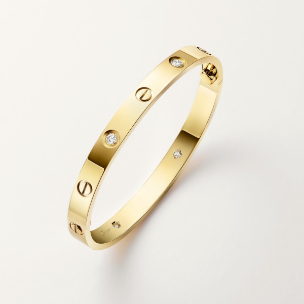 Love bracelet, classic model, 4 diamonds Yellow gold, diamonds