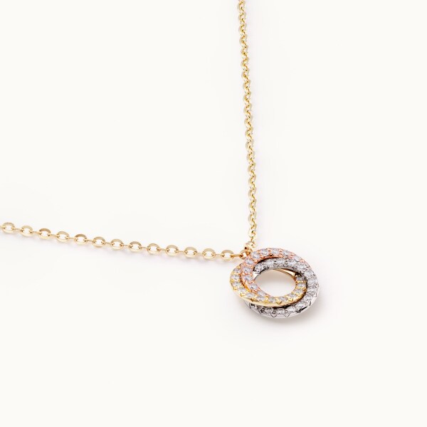 Trinity necklace, paved White gold, yellow gold, rose gold