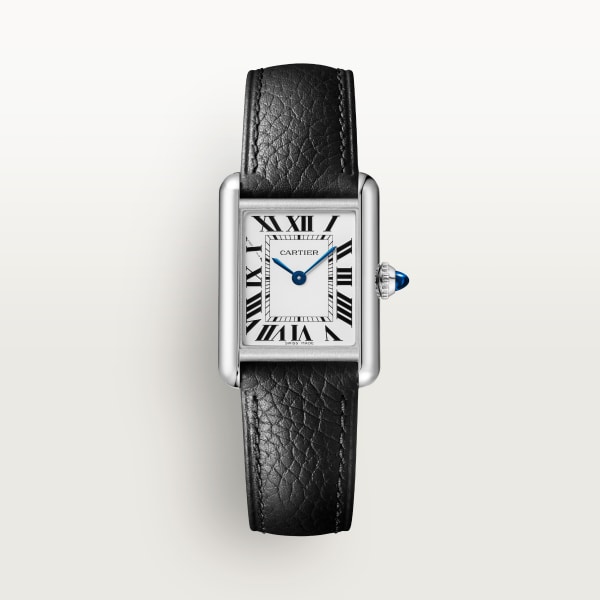 Tank Must SolarBeat™ watch Small model, SolarBeat™ photovoltaic movement, steel, calfskin strap
