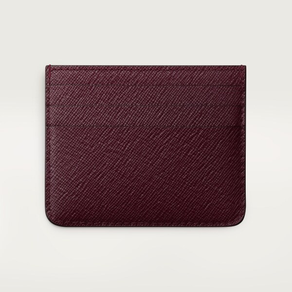 Simple card holder, C de Cartier Grape textured calfskin, rose golden finish