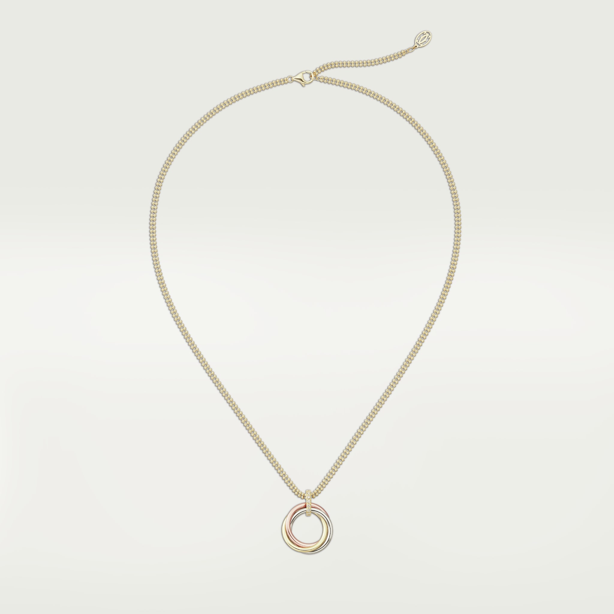 Trinity necklaceWhite gold, yellow gold, rose gold, diamonds