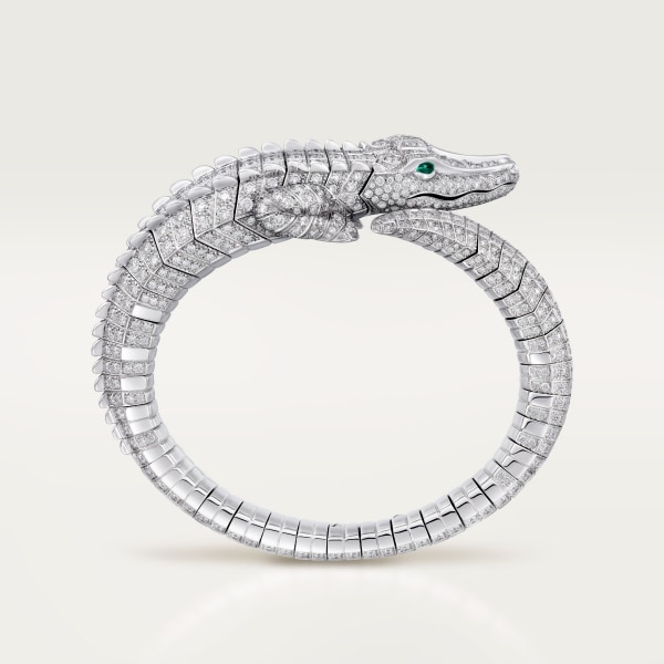 Faune et Flore de Cartier bracelet, paved White gold, emeralds, diamonds