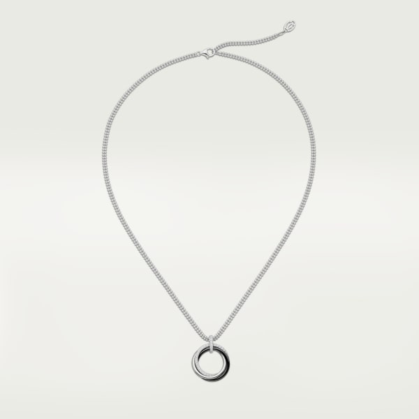CRB7224810 Trinity necklace White gold ceramic diamonds