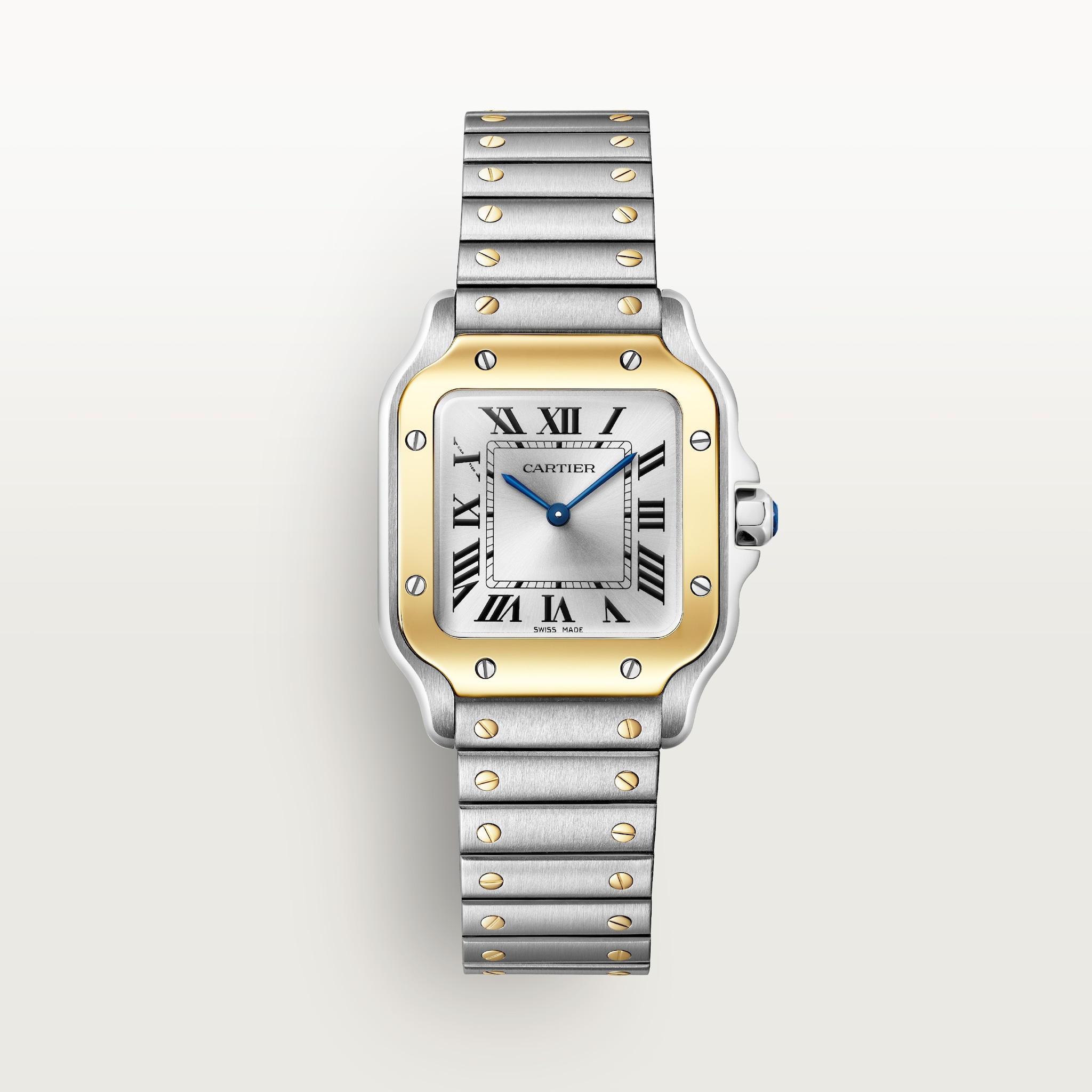Santos de Cartier watchSmall model, quartz movement, yellow gold and steel, interchangeable metal and leather straps