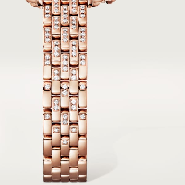 Panthère de Cartier watch Small model, quartz movement, rose gold, diamonds